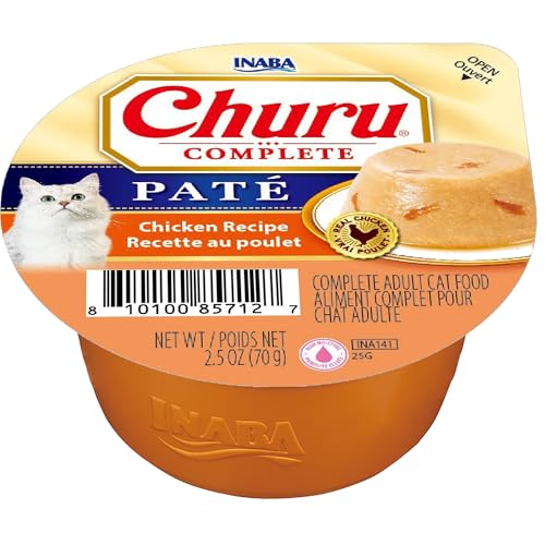 INABA Churu Complete Pate for Cats, Grain-Free, High Protein & Moisture, Wet Cat Food with Fish Oil, 2.46oz. Cup, 8 Cups, Chicken Recipe (Pack of 2) - image 3