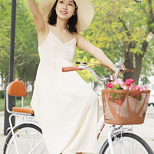 One plus one Damenrad, Frauen Leichtgewichtige Ordentliche, Erwachsene Studentin Pendler-Bike, Retro-Fahrrad 26-Zoll-Retroback-Frame – Bild 3
