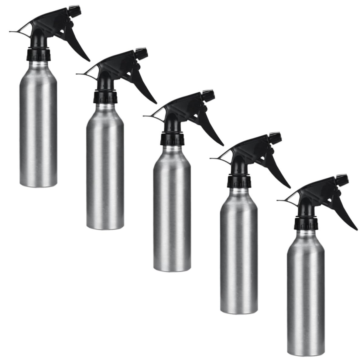 Pulverizador de aluminio 250ml recargable compacto pack de 5 botellas vacias de aluminio