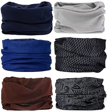 6 Pezzi Copricapo Multifunzione Fascia Bandana Sciarpa di Riciclaggio della Bici Tubo Elastico Fascia Magica Balaclava Maschera UV Residence per Yoga Climb Ciclismo Hiking