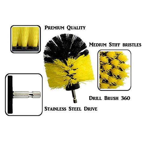 PRENKIN 3PCs Drill Brush 360 Allegati Cleaner Kit