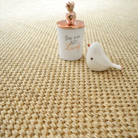 Decoweb Tapis sisal - Kidara Naturel - Ganse écru - 120 x 170 cm