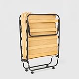 Produce Shop Brandina Letto Pieghevole Ruote e doghe con Materasso 80x180 cm Ares - Beige