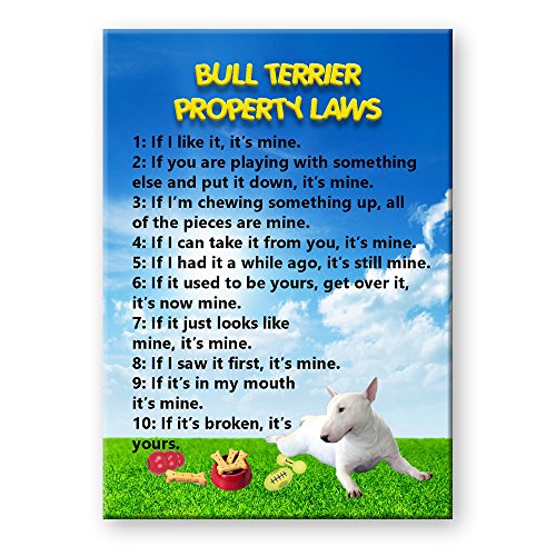 Bull Terrier Property Laws Fridge Magnet No 1
