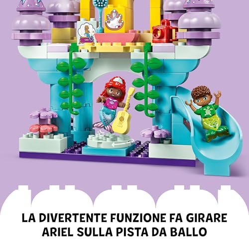 DUPLO Disney Il Magico Palazzo Sottomarino di Ariel - Castello Giocattolo della Sirenetta per Bambine e Bambini da 2 Anni - Giochi Didattici con 3 Personaggi e Accessori - Idea Regalo - 10435 - Lego - Immagine 6