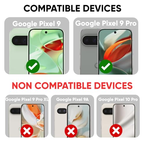 Image of POPIO Military-Grade Gorilla Tempered Glass for Google Pixel 9 /9 Pro (Black) with Edge to Edge Coverage and Easy Installation kit