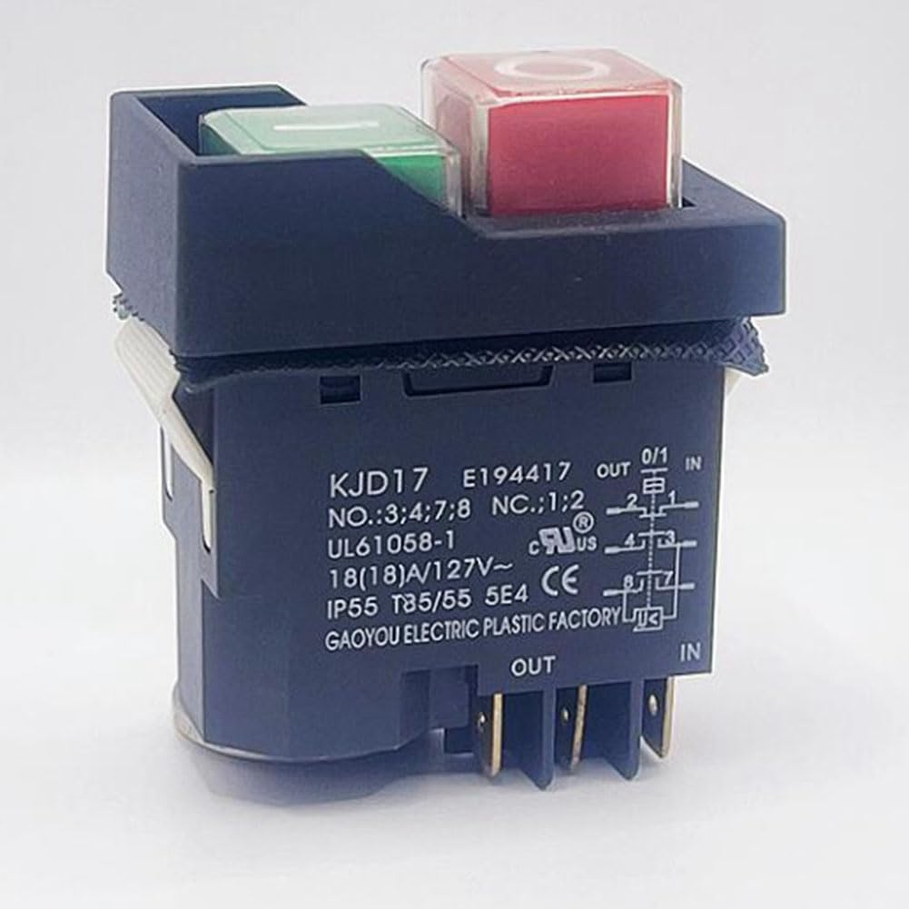 KJD17 - Interruttore a pressione elettromagnetico di avviamento, 6 , 18 A, AC127 V, IP55, impermeabile, facile da usare