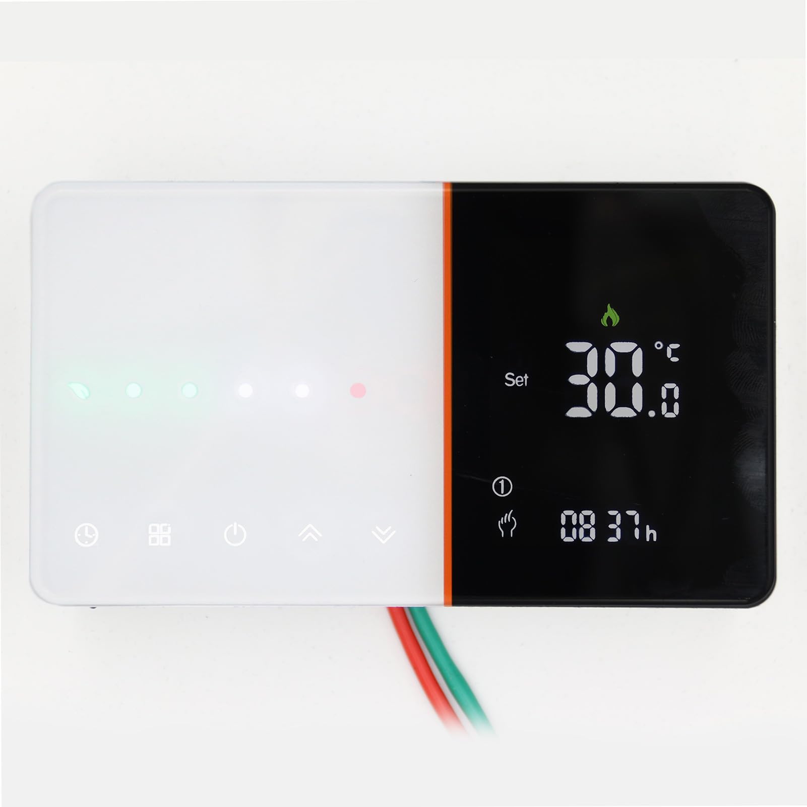 Jeffergarden Termostato Regolatore Intelligente della Temperatura per Riscaldamento a Pavimento, Schermo LCD Touch Control Display Digitale per la Casa 5+1+1 Timer Programmabile, Schermo LCD
