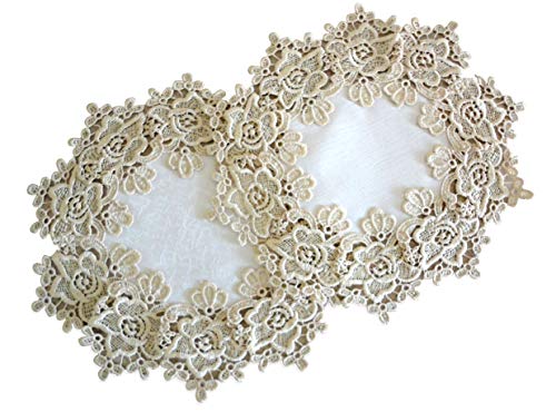 Galleria di Giovanni Soft Gold Rose Lace Set of Two 12