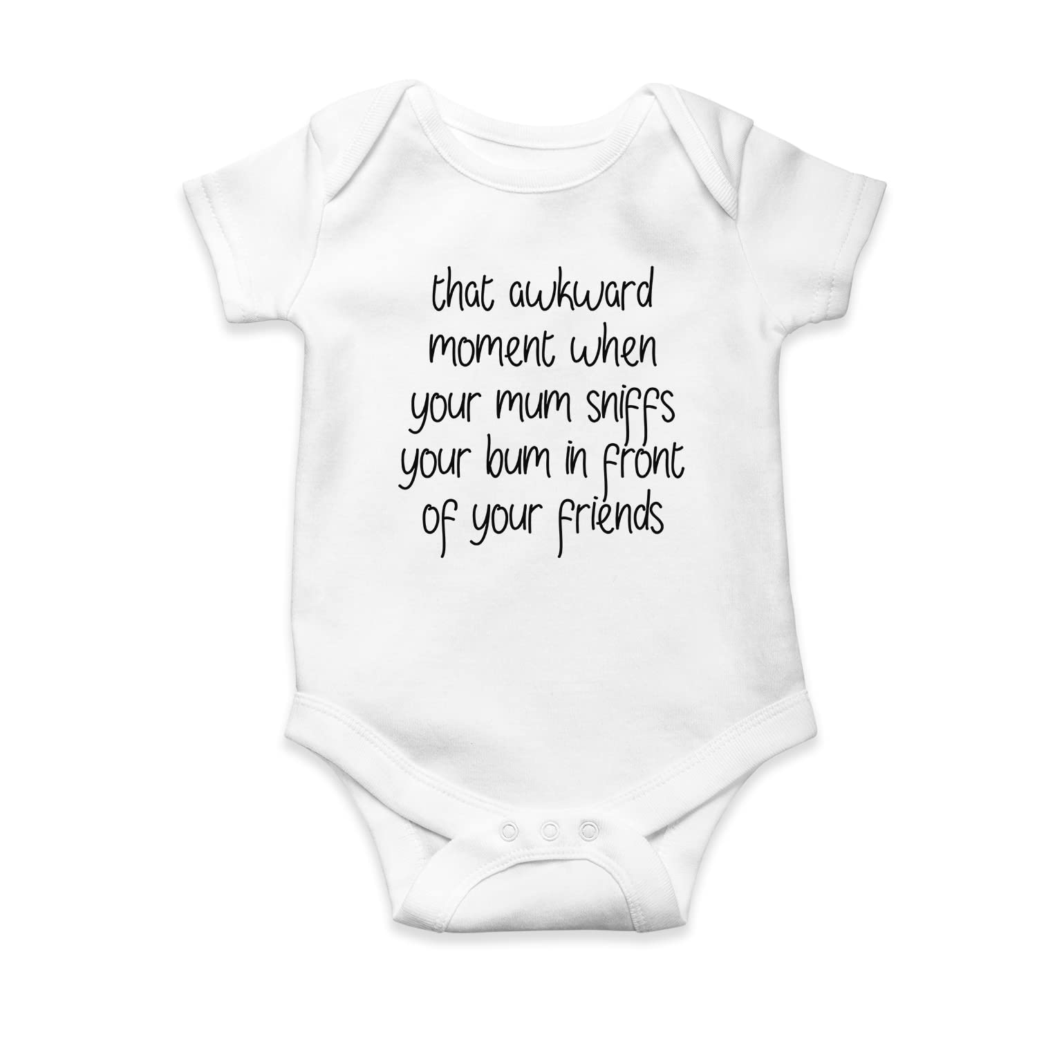 SMARTYPANTS That Awkward Moment Babygrow - Funny Hilarious Cute Baby Suit Vest Grow Clothes Bodysuit Onesie Newborn Months Shower Gifts Presents Idea Boy Girl Christmas (6-12 Months, White)