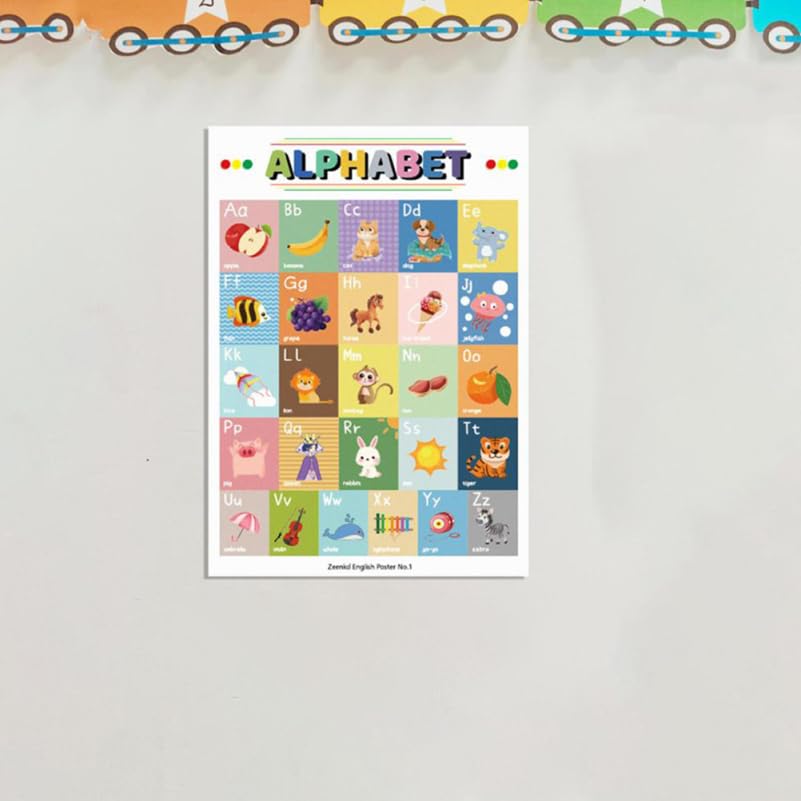 Amazon.co.jp: VILLCASE 12枚セット 家庭用英語学習ポスター 耐