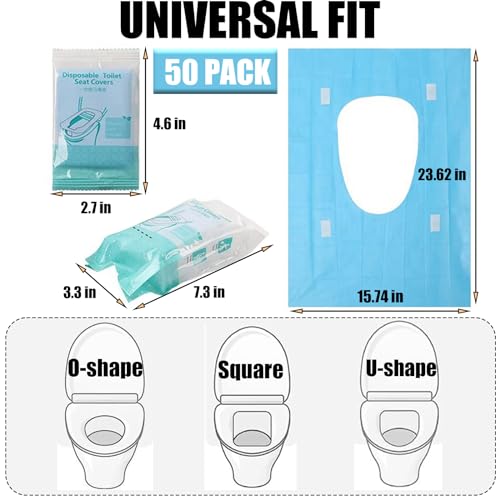 Rgqphantom 50 Pack Toilet Seat Covers Disposable 16X24 Inch Xl Portable Toilet Liners Travel Seat Cover For Outdoors,Hotel thumb #1