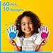 60 PCS Colorful Handprint, Hand Accents Cut-Outs Bulletin Board Classroom Decoration in 10 Colors DIY Crafts Project Party Supplies for Kids Teacher Student Back to School, 5” x 4”