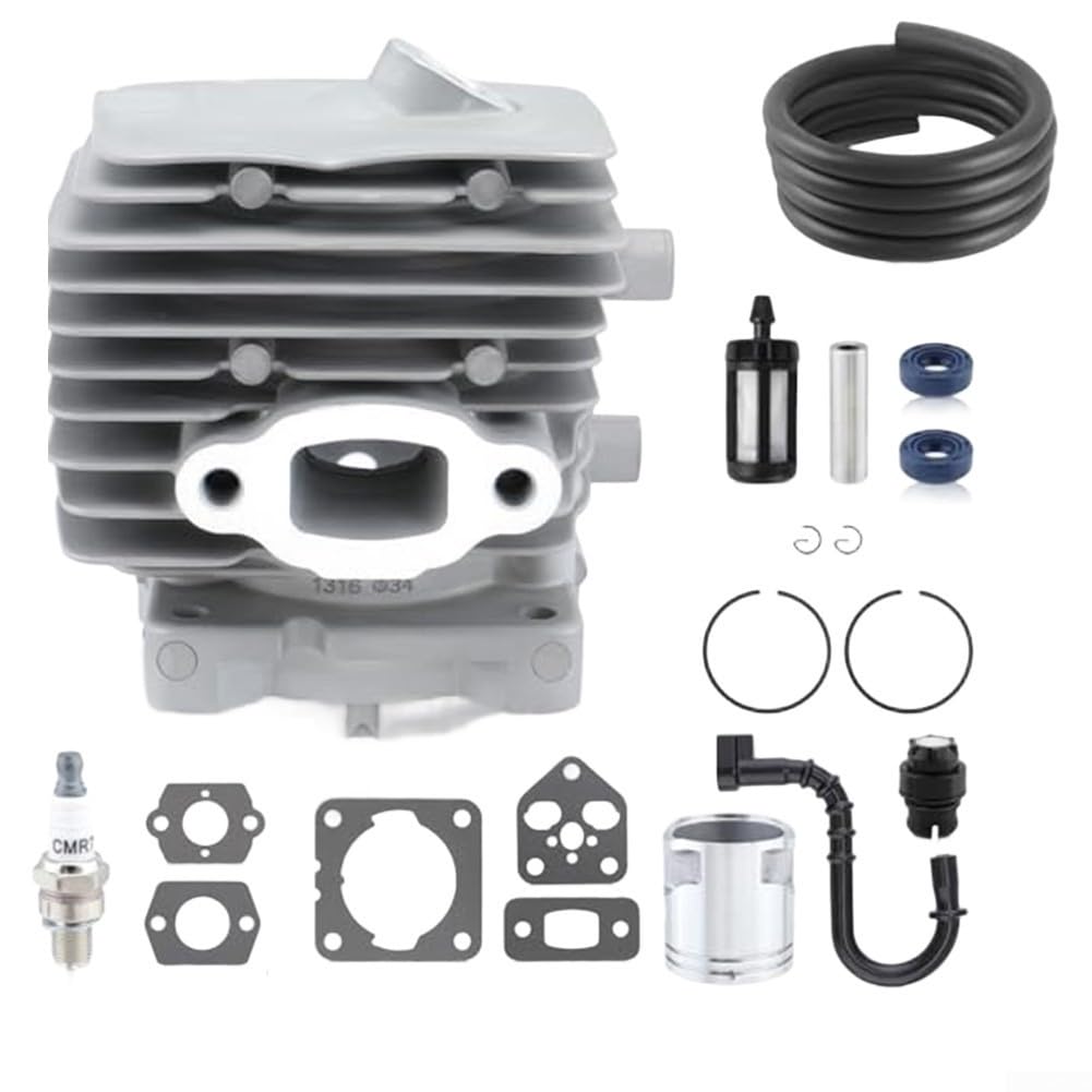 Minhe Conjunto de cilindro de repuesto 4241 1203 34 mm kit de metal compatible con BG56 BR200 SR200 restauración de soplador de hojas