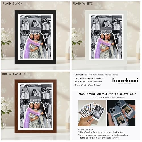 Image of Framekaari Friends Customised Photo Frame | Personalised Birthday Gift | Custom Photo Collage | Synthetic Wood Frame | Tabletop & Wall Mount | Room & Home Decor | 16x21 cm (Design-02)
