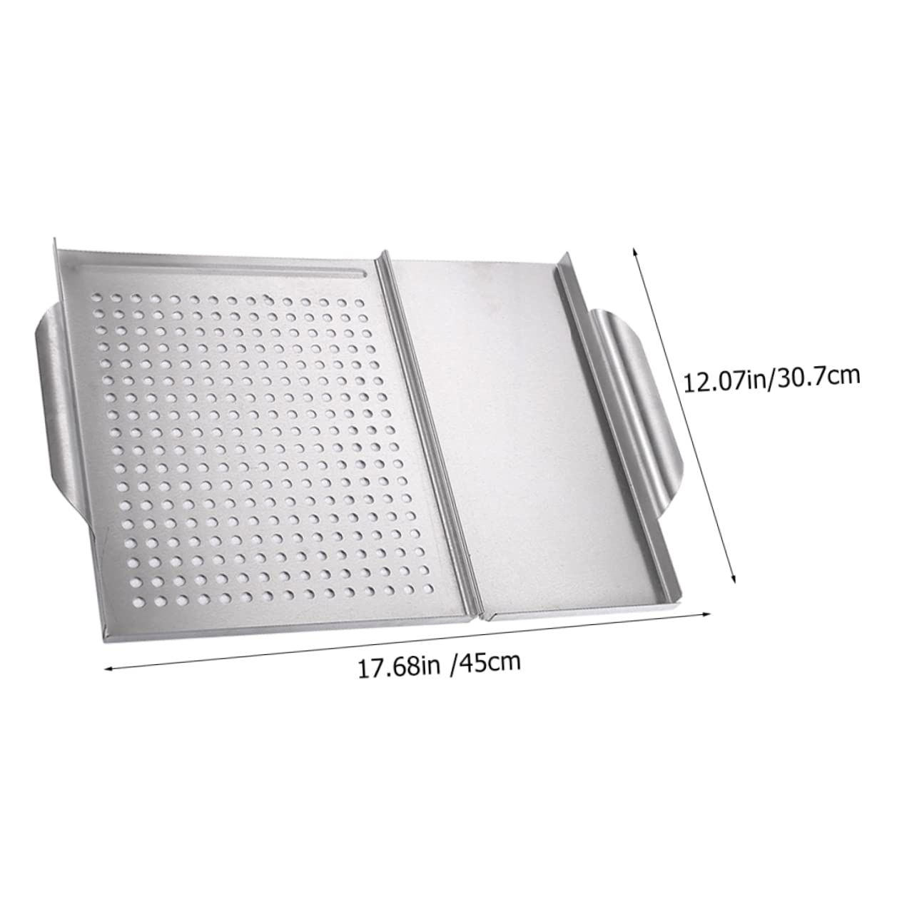 ibasenice Professional Grill Bbq Supply Draining Plate Easy to Clean Stainless Steel Bbq Plate