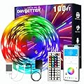 DAYBETTER LED Strip Lights 100 ft, Smart Light with App Remote Control, RGB LED Lights for Bedroom, Music Sync Color Changing Lights for Room Home Decor Party Festival(1 Roll)
