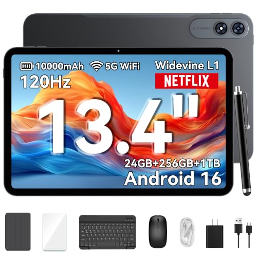 Tablet 13 inch Android 16 Large Screen Gaming Tablets with