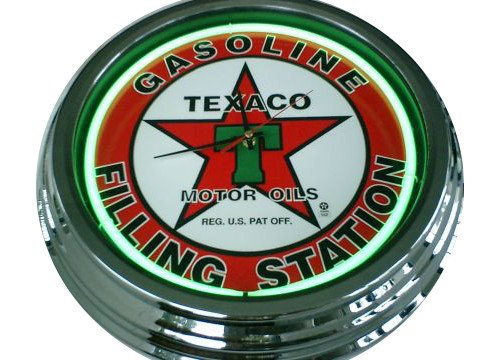 Texaco neonuhr horloge décoration-horloge murale leuchtuhr uSA 50 's retro montre style