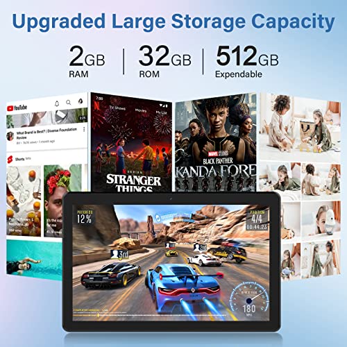 Android Tablet, 10 Inch Android 11 Tablet, 2Gb Ram 32Gb Rom, 512Gb Expand Android Tablet With 8000Mah Battery, Dual Camera, Wifi, Bluetooth, Ips Hd Touch Screen, Google Gms Certified #TOP2