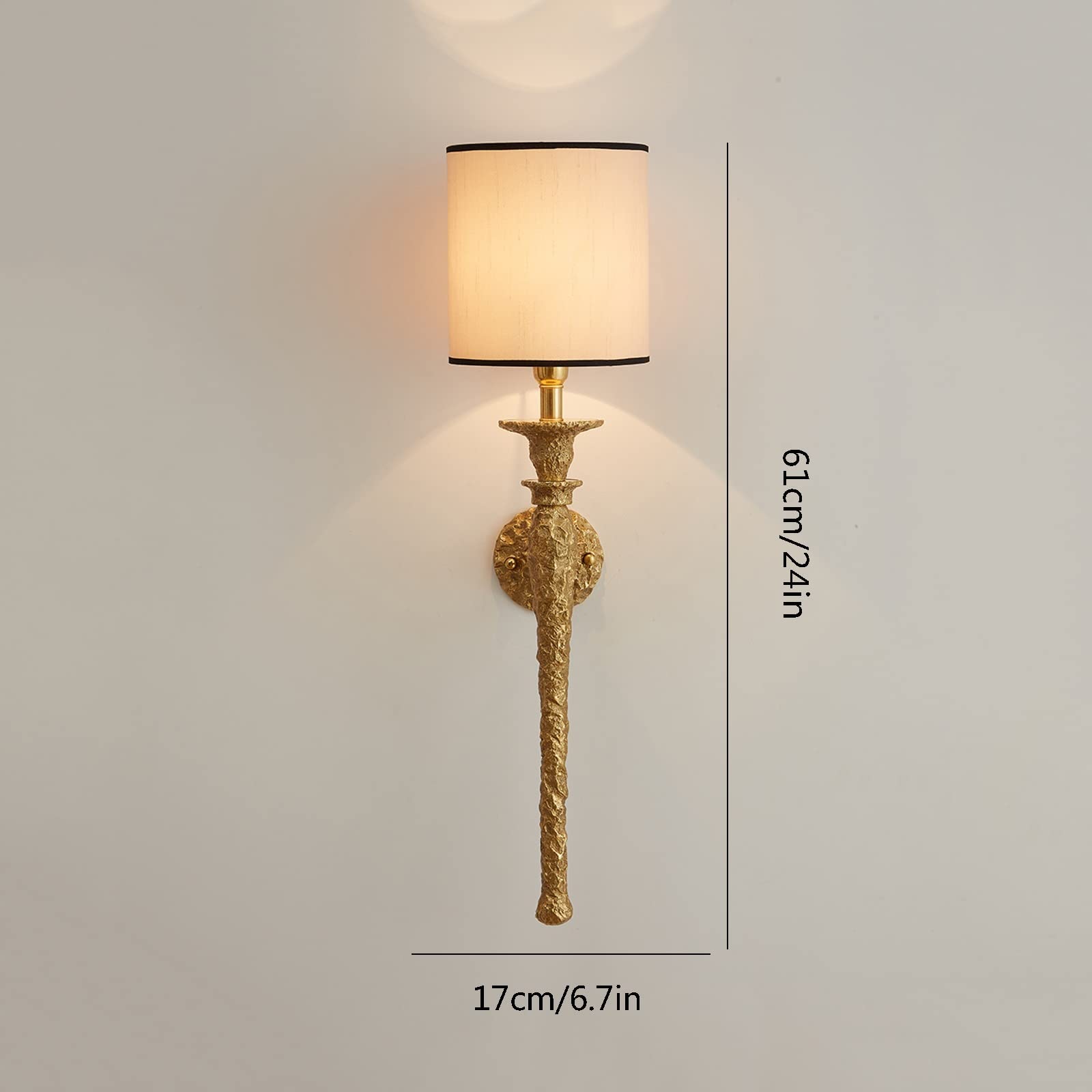 Dekoracyjne Luksusowa lampa ścienna w stylu vintage, lampka nocna do sypialni, ganek na klatce schodowej w korytarzu, całe oświetlenie miedziane Oprawy oświetleniowe(Czarny)