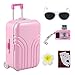 Miunana 5 Muñecas Fashion Accesorios con Viaje : 1 Maleta + 1 Horquilla + 1 Jugar de Cartas + 1 Cámara + 1 Gafas de Sol para 18 Pulgadas Meñeca 46 cm American Girl Doll