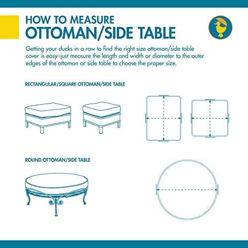 Duck Covers Essential Water-Resistant 26 Inch Square Patio Ottoman/Side Table Cover, Outdoor Ottoman Cover #TOP5