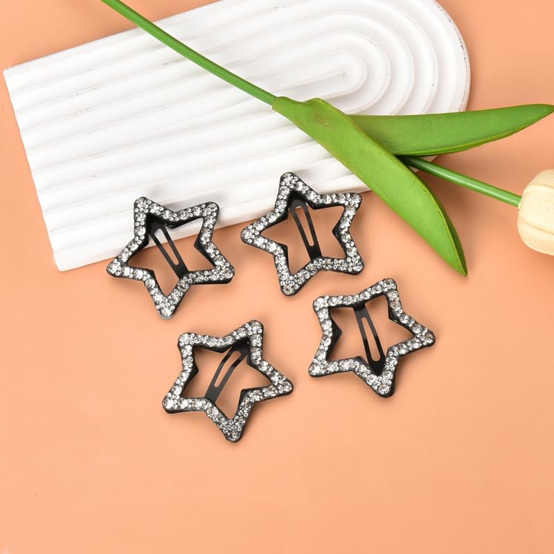 Pinzas para cabello con brillantes forma estrella 4 pcs miniatura 3