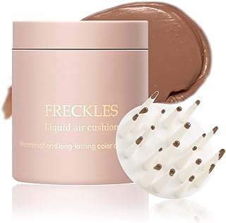 Boobeen Freckle Stamp Face Freckles Air Cushion Liquid Freckle Makeup Stamp Waterproof Fake Freckle Pen Long Lasting Quick Dry Small Spot Freckle Makeup, Create Natural Freckles Makeup