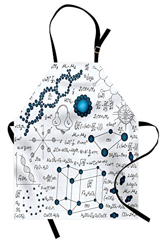 Lunarable Abstract Apron, Science Physics DNA Molecule Formulas Atomic Chemical Analyses Display, Unisex Kitchen Bib with Adjustable Neck for Cooking Gardening, Adult Size, Petrol Blue Lunarable Abstract Apron, Science Physics DNA Molecule Formulas Atomic Chemical Analyses Display, Unisex Kitchen Bib with Adjustable Neck for Cooking Gardening, Adult Size, Petrol Blue