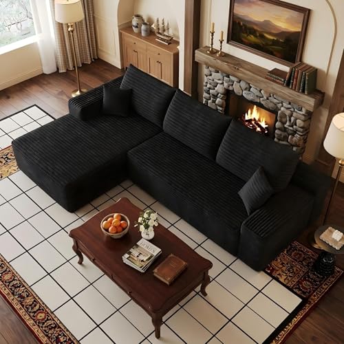 Image of 107 inch Cloud Sectional Sofa Boneless Couches with Chase