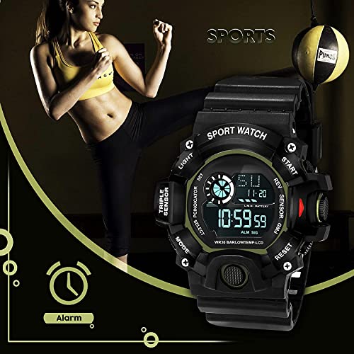Image of Acnos Digital Sports Watch - Rugged Outdoor Multi-Function Countdown Timer & Alarm (WR30 Water-Resistant)