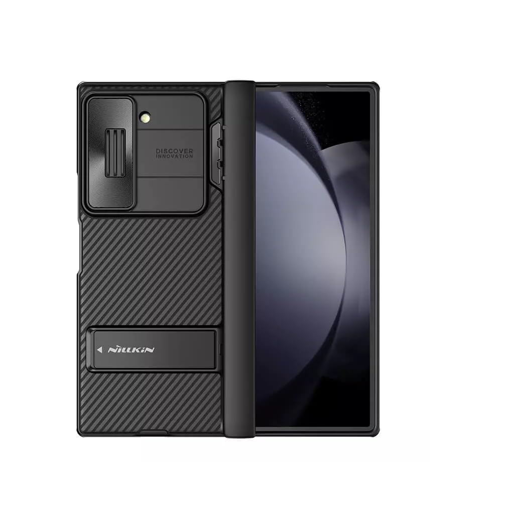 Muzz Samsung Galaxy Z Fold 6 Case,Slide Camera Cover [Creative Hinge Protection][Hidden Kickstand] Protective Phone Case for Galaxy Z Fold 6 5G (Black)