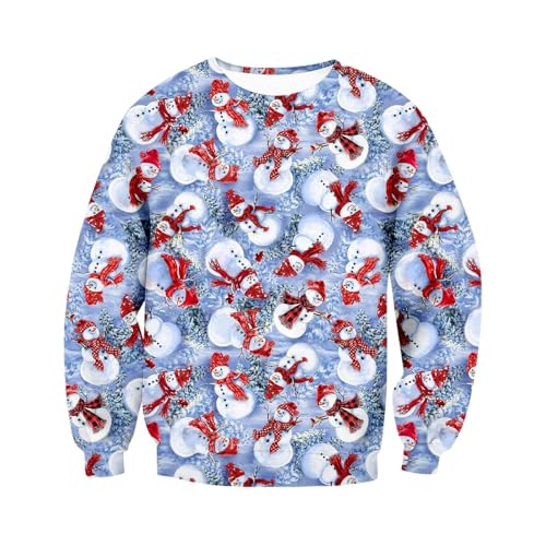 Generisch Herren Sweatshirt mit Schneemann-Motiv - 3D...