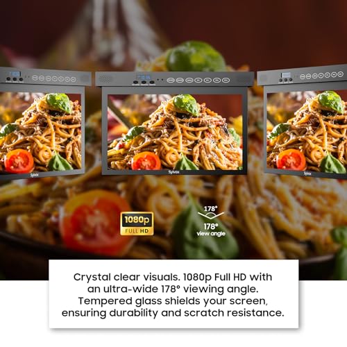 SYLVOX 39,6 cm (15,6 Zoll) Smart-TV unter dem Schrank, Google TV, unterstützt 360-Grad-Drehung, WLAN und kabellose Verbindung, Aufbewahrungsdesign für Küche, Schlafzimmer, Wohnmobil, Yacht – Bild 5