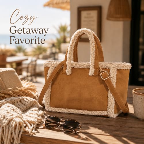 Bolso bandolera de piel sintética para mujer – Bolso tote mullido vintage con estilo, gran capacidad, moda elegante y suave bolso de mano cruzado miniatura 3
