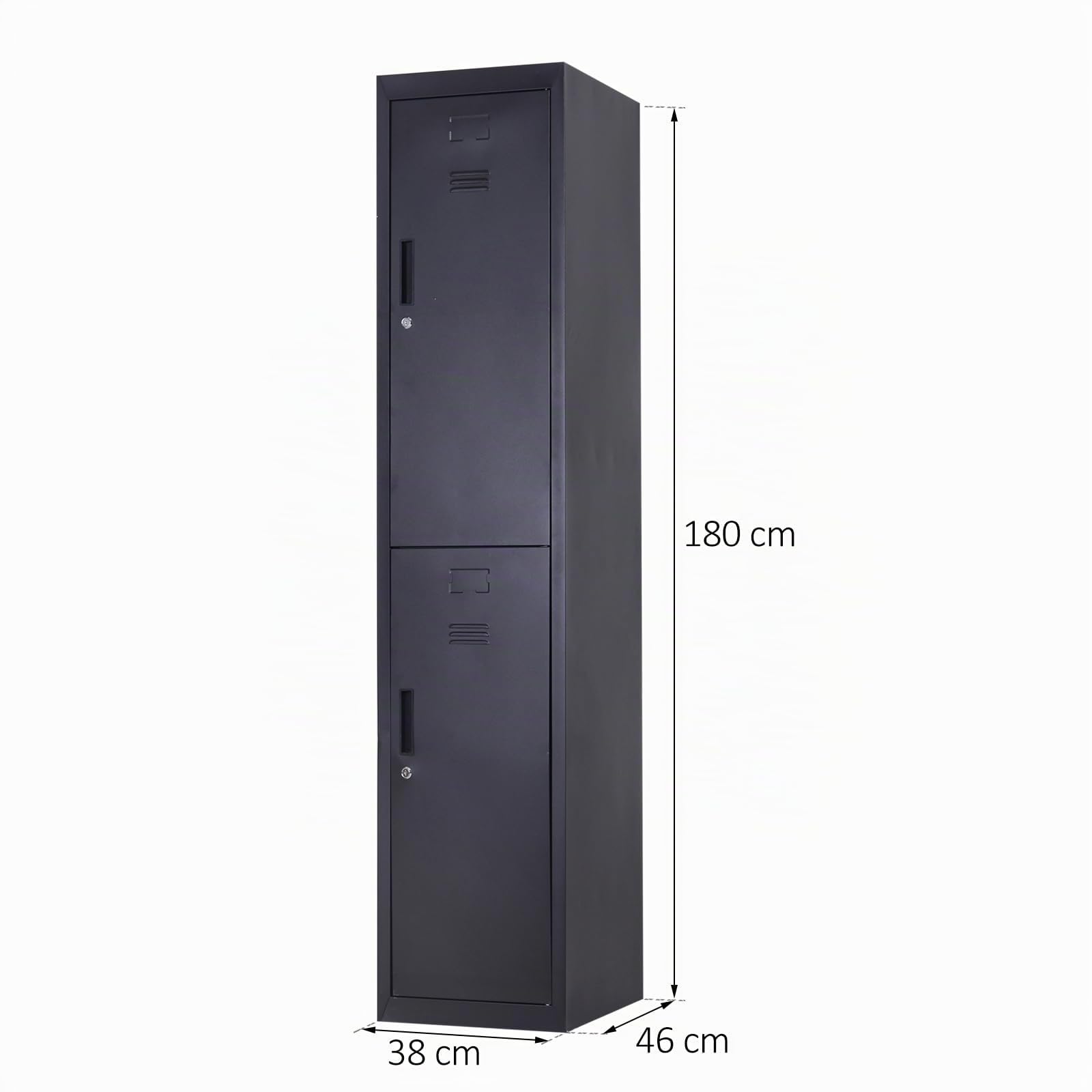 Vinsetto Armoire à Casiers à 4 Niveaux Casier Vestiaire 38x46x180 cm Noir