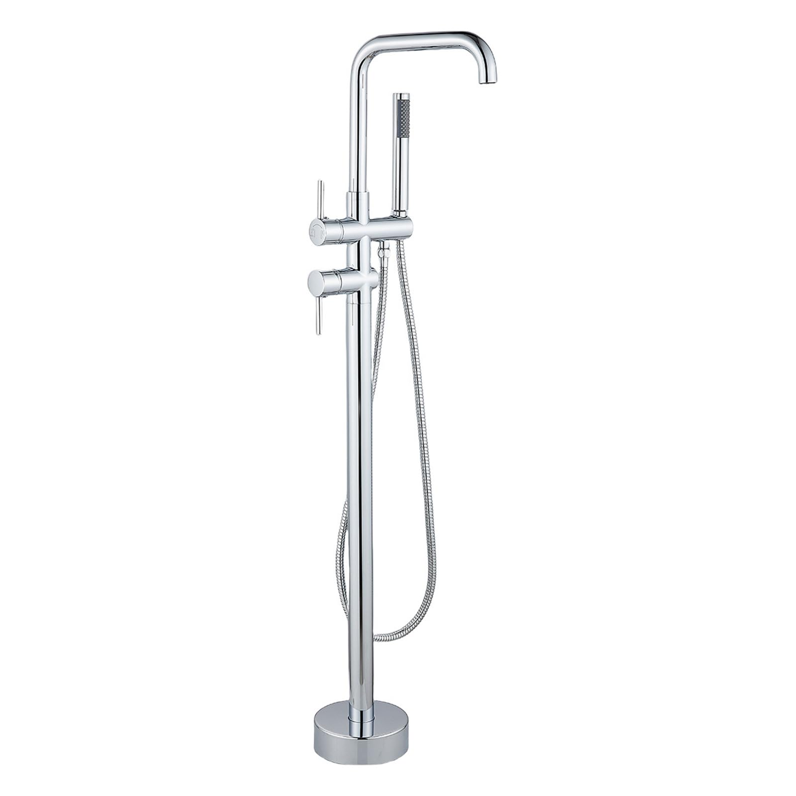 Grifo Mezclador de Bañera Y Ducha Grifos de Bañera Independientes Grifos de Bañera de Pie de Latón Agua Caliente Y Fría con Ducha Grifo de Bañera de Pie Cromado