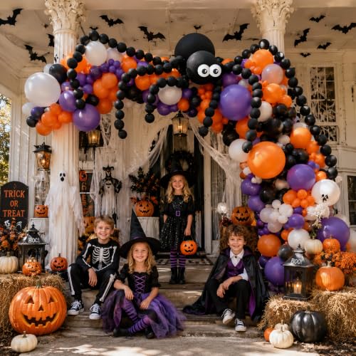 Image of Halloween Link Balloons Spider Balloon Garland Halloween Party Decorations