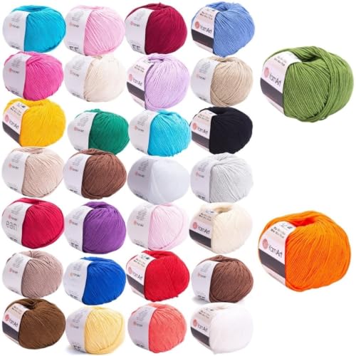 Image of 30 Balls YarnArt Soft Cotton Acrylic Blend Yarn Amigurumi Crochet Knitting