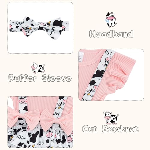UNICOMIDEA Baby Girls Clothes 0-18 Months Bodysuit Ruffle Sleeve Newborn Outfit Romper with Headband4