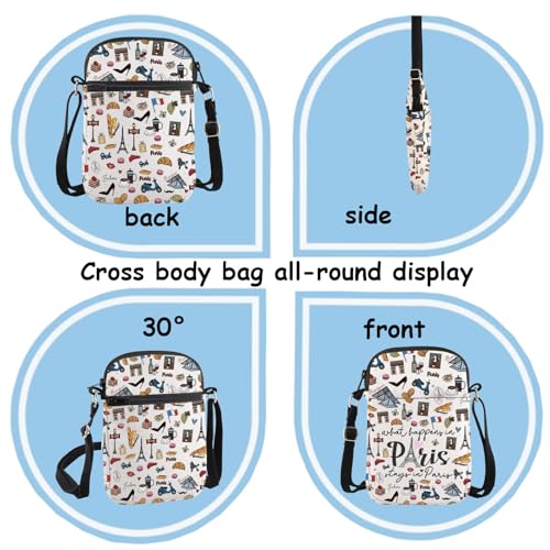 TSOTMO Paris Trip Crossbody Bag Paris Vacation Gift Paris France Gift Pairs Souvenir for France Lovers Eiffel Tower Gift3