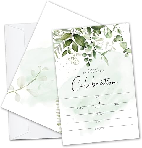 25 invitaciones de recepción de boda, tarjetas de invitaciones de relleno de despedida de soltera, invitaciones de compromiso con sobres, hermosos y