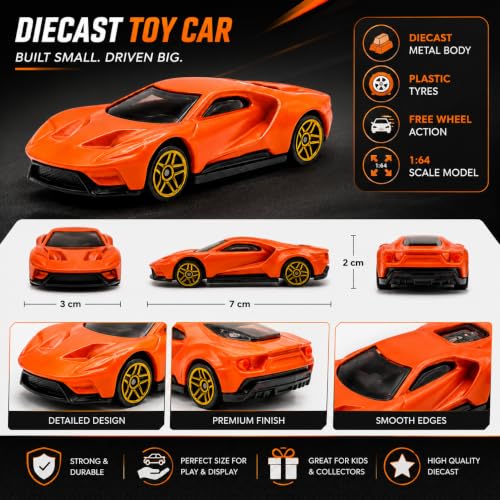 Image of Die-Cast Metal Car Set for Kids | Lamborghini | Ford GT | Dodge Viper| McLaren P1 | Pack of 5 | Multicolor | Fun Birthday Gift for Boys & Girls | for Age 3,4,5,6,7,8,9,10,11,12 Years