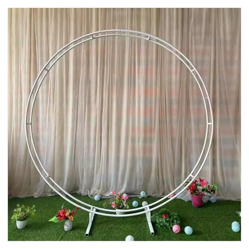 Wedding Arch Stand Double Round Backdrop Stand, Double Tubes, Circle Balloon Arch Support Frame, Metal Wedding Arch Background Stand For Ceremony, Birthday Party