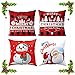 Świąteczna poszewka na poduszkę 4 sztuki, Święty Mikołaj poszewka na poduszkę w kratę satynowa poszewka na poduszkę na sofę kanapę samochód dekoracja domu, dwustronny wzór 45 cm
