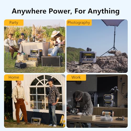 Image of VTOMAN FlashSpeed 2400 Portable Power Station With 400W&200W solar panel, 1408Wh LiFePO4 (LFP) Battery, Full Charge in 58 Min,2400W(Peak 3200W) Solar Generator for Home Backup Power, Camping & RVs