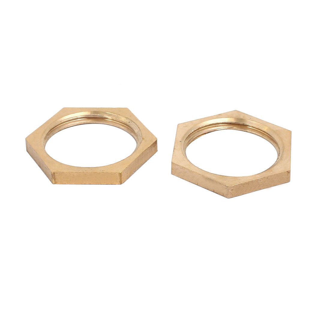 uxcell 10 Pcs 1/2BSP Female Thread Brass Hex Nut Pipe Fitting Locknut