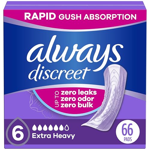 Always Discreet Adult Incontinence Pads for Women, Extra Heavy Absorbency,