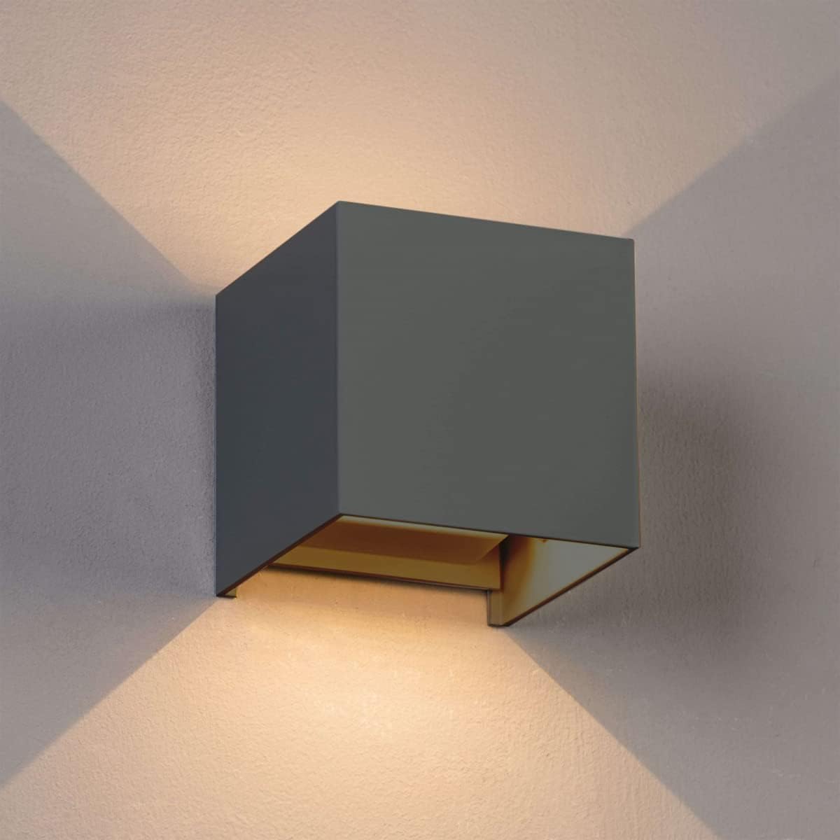 Teramo led APPLIQUE LED CUBO 12 WATT IP65 IMPERMEABILE DA INTERNO ED ESTERNO LAMPADA CON ANGOLO LUCE REGOLABILE UP DOWN LUCE CALDA NATURALE FREDDA (FREDDA 6400K, BIANCO)